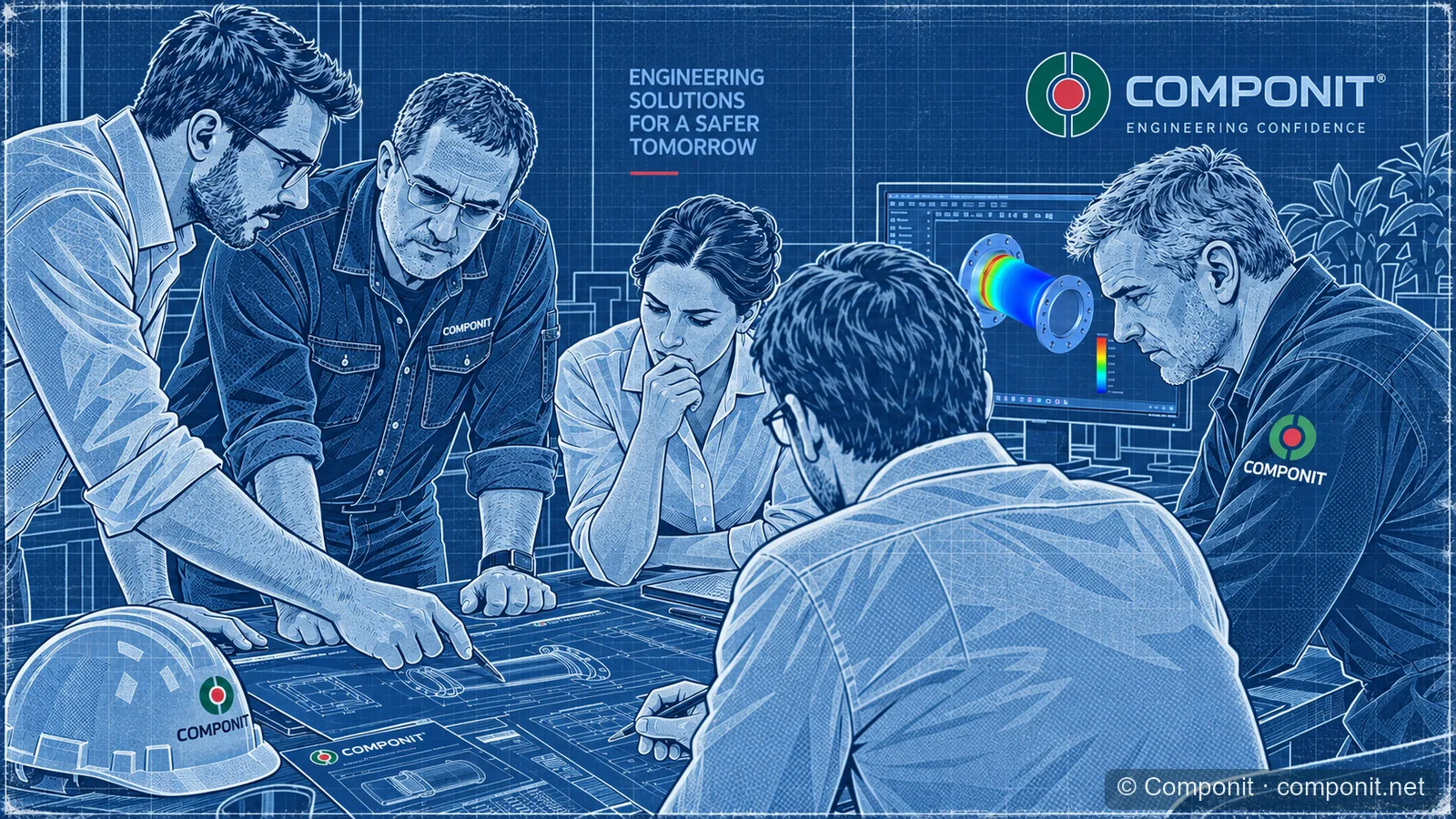 Ilustración conceptual de una sesión de ingeniería y selección